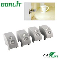 Boruit 4pcs/lot Kitchen Cupboard Cabinet Hinge Lights LED White Home Bedroom Wardrobe Lights Vibration Sensor Lamp Universal