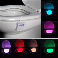 8 Colors LED Toilet Light Motion Sensor Activated Bathroom Night Lamps Toilet Bowl Light Creative Night Lights