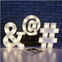 DELICORE White Letter Symbol LED Marquee Night Light Sign Alphabet Light Indoor Wall Decoration Light Up Kid Gift S149