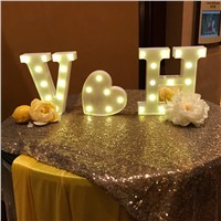 New Fun White Plastic Letter LED Night Light Marquee Sign Alphabet Lights Lamp Home Culb Outdoor Indoor Wall Decoration