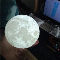 Abajur 8CM 3D Moon Lamp LED Night Light Gift Touch Sensor Three Color Changing Holder Table Lamp Luminaria Lumiparty