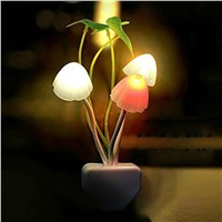 Lovely Small Night Light Sensor LED Colorful Mushroom Night Lamp Home Bedroom Decoration Light EU Plug Light For Baby Sleeping
