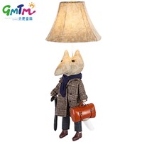 British style exquisite fabric art fox doll decorative home bedroom animal cartoon creative table lamp bedside lamp night light