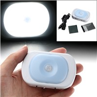 Auto PIR LED Rechargeable Motion Sensor Detector Night Light for Drawer Wardrobe Hallway Attic Sensor Motion Lamp White