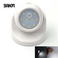 SANYI 9 LED Motion Sensor Night Light 360 Rotation Wall Lamp White Porch Light For Indoor Outdoor Automatic Manual Switches LED
