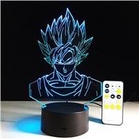 Seven dragon ball colorful Vision Stereo LED lamp 3D lamp light colorful gradient acrylic lamp remote control night light vision