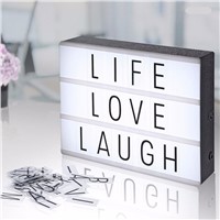 LED Night Lightbox A4 A5 Size Letters DIY Cinematic Light Box Battery USB Powered Warm Light Decorative Table Lamp for Wedding