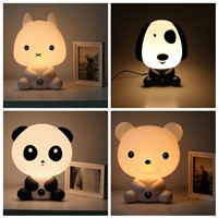 NEW Baby Room Panda/Rabbit/Dog/Bear Cartoon Night Sleeping Light Kids Bed Lamp Night Sleeping Lamp Best for Gifts EU/US Plug