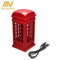 ASCELINA LED Table Lamp Stylish Design Retro London Telephone Booth Design USB Rechargeable LED Touch Night Light LampS