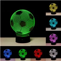 Creative 3D illusion Lamp LED Night Lights 3D football Discoloration Colorful Atmosphere Lamp Novelty Lighting