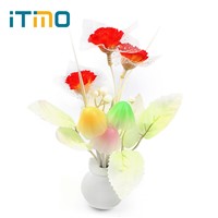 Lilac Light Sensor Home Bedroom Decoration Mushroom Flower Plant US Plug Colorful Nightlights Luminaria LED Night Light Lamp