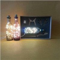 Nordic Creative Wood Deer LED Strip Light Glass Bottle Night Lights USB Table Lamp 220V for Home Decoration Festival Christmas