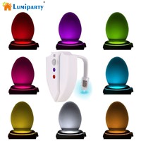 Lumiparty 2017 Upgraded Version Motion Activated LED Toilet Night Lights UV-C Light Waterproof design with 2 Modes 8 Colors C