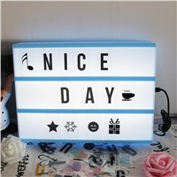 Hot Colorful A4 Size LED Cinematic Light Box with DIY 252pcs Letters Cards BATTERY or USB Port Powered Cinema Lightbox Decor