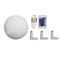 16 Colors Changing 3D Print Moon Lamp with Remote Control Bedside Decor Changeable Night Lights Christmas Gift 12/15/18/20cm