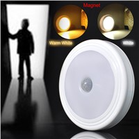 5 LED 30 Lumens Auto Body Motion Sensor Detector Night Light PIR Infrared  Magnet Lamp Home Bathroom Corridor Warm White/White