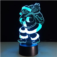 3D LED Color Christmas New Year Decoration Night Light Santa Claus 7 Colorful LED Light Gradient  USB Snowman Light
