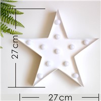 Decorative Letters Light Star Shape LED Plastic Marquee Light Battery Operated LED Marquee Sign for Home Christmas Decorations