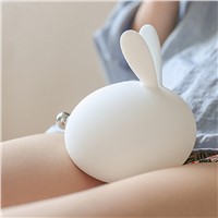 Novelty Rabbit silicon led night light shake clap atmosphere desk lamp USB charge color changing gift Night Lamp for Christmas