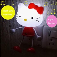 Led Night Lights Children Kids Light Control US  Plug Bedroom Photoreceptor Sensor Animal Night Lamps Projector Wall Light  Baby