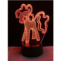 3D Creative My Little Pony Night Light Table LED Night Light Colorful Gradient Atmosphere Child Baby Friend Touch Lamps Lighting
