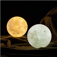 3D Printing LED Big Moon Light Touch Control Color Changing Luna Moon Light Night Lamp for Bedroom Home Decorative