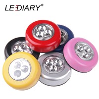 LEDIARY 4PCS/Lot Battery Powered Stick Tap LED Touch Lamp 3LEDs/4LEDs Round Veilleuse Mini Cordless Kids Touch Lamp