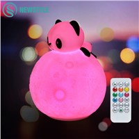 Panda Moon Silicone LED Night Light USB Charging Cute Bedroom LED Night Lamp for Children Baby Christmas Gift