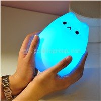Colorful silicon cat light Bedside Lamp 2 Modes Children Cute Night Lamp Christmas Bedroom Light