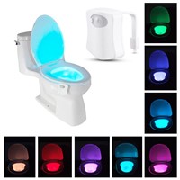 Sensor Toilet Light 8 Colors LED Battery-operated Lamp lamparas Human Motion Activated PIR Automatic RGB LED Toilet Nightlight