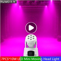 Hot RGB led 7x12w rgbw mini Moving Head Light Disco light Party Night Club Stage effect Lighting