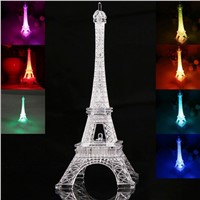 3D LED Night Light Children Gifts The Eiffel Tower 3D Illusion Night Lamp Color Changing Table Desk Lamps Led Light Multicolor
