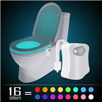 New 16 Colours Changing Body Motion Sensor Toilet Light Sensor Toilet Seat LED Lamp Motion Activated Toilet Bowl Night Lights