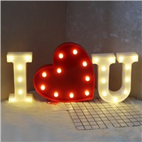 3D I LOVE U Letter LED Wedding Party Decoration Lamp Marquee Sign LOVE HOME Alphabet Night Light for Baby Lovely Birthday Gift