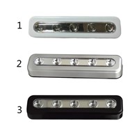 Mini Wireless Wall Light Closet Lamp 5 LED Night Light Home Lighting Touch T for Under Kitchen Cabinets
