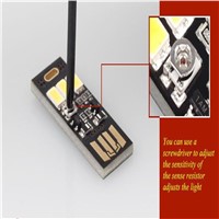 Portable Adjustable Pocket Card Lamp Bulbs Led Keychain Mini LED Night Light USB Power