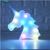 Cute Led Night Lights Unicorn Party Colorful Table Lamp Novelty Animal Marquee Sign Letter Lamps Luminaria for Baby Kids toy