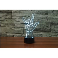 3D Optical Illusion I Love You Sign Language LED Hologram Night Light USB Operated Romantic Valentine&#39; Day Party Decoration