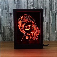 Creative Teenage Girl 3D Led Night Light Bedside Table Decoration lamp with Touch/Remote Control for Children Girl Birthday Gift