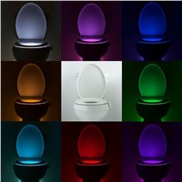 Smart Bathroom Toilet Nightlight LED Body Motion Activated On/Off Seat Sensor Lamp 8 Color Induction Toilet Lamp