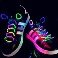 Sale LED Shoelaces Shoe Laces Flash Light Up Glow Stick Strap Shoelaces Disco Party  Waterproof and fashion design