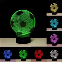 3D Stylish LED Lamp Touch Sensor Football Shaped 3D Night Light for Soccer Sports Fans Best Gift 7 Color Changing Lighting Lamp