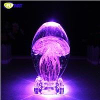 FUMAT Colorful LED Night Light Novel Crystal Crafts Small Night Lamp Decor USB Touch Wedding Birthday Gifts Luminous Jellyfish