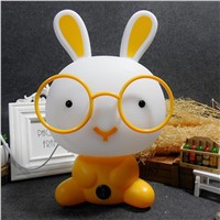 LumiParty Cute Cartoon Plastic Rabbit Removable Glasses Night Light Table Lamp for Children Bedroom jk35