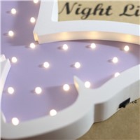 Jiaderui Butterfly Led Night Light Wooden Table Night Lamp for Children Gift Bedside Bedroom Living Room Decor Indoor Lighting