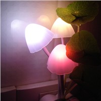 1pcs Novelty US &amp;amp;amp; EU Plug Led Night Light Induction Dream Mushroom Fungus 3 LEDs Lamp