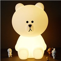 Animal Cartoon Led Night Lights Kids Children Baby Bedroom Bear Night lamp Home Decor Lamparas Dimmable Warm/White light
