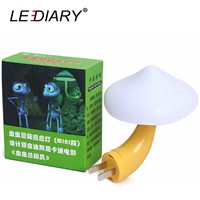 LEDIARY 2PCS LED Mushroom Night Light US/EU Plug Sensor Control Yellow/Blue/Green/Red/Colorful Lighting Christmas/Valentine Gift