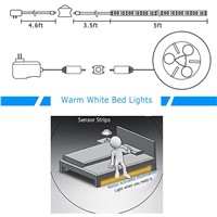 [DBF] Motion Activated Bed Light,Flexible LED Strip Sensor Night Light Illumination with Automatic Shut Off Timer