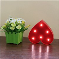 Lumiparty Plastic MarqueeLED Letter Lights Heart Sign Nightlights Battery Operated 6LEDValentines Lamps  Decoration